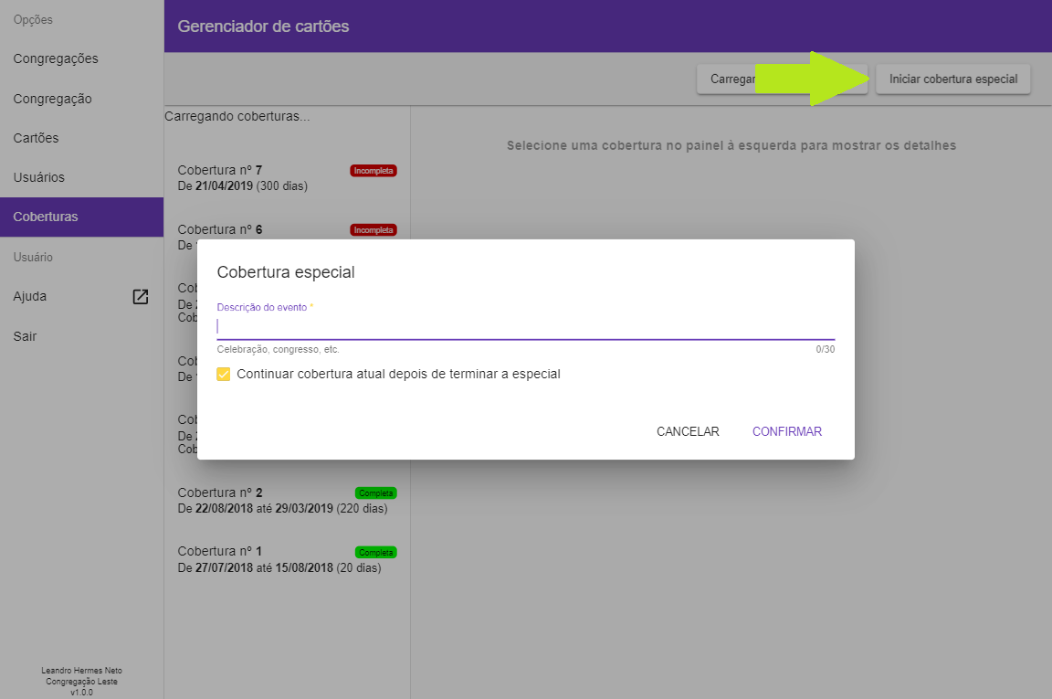 Cobertura especial