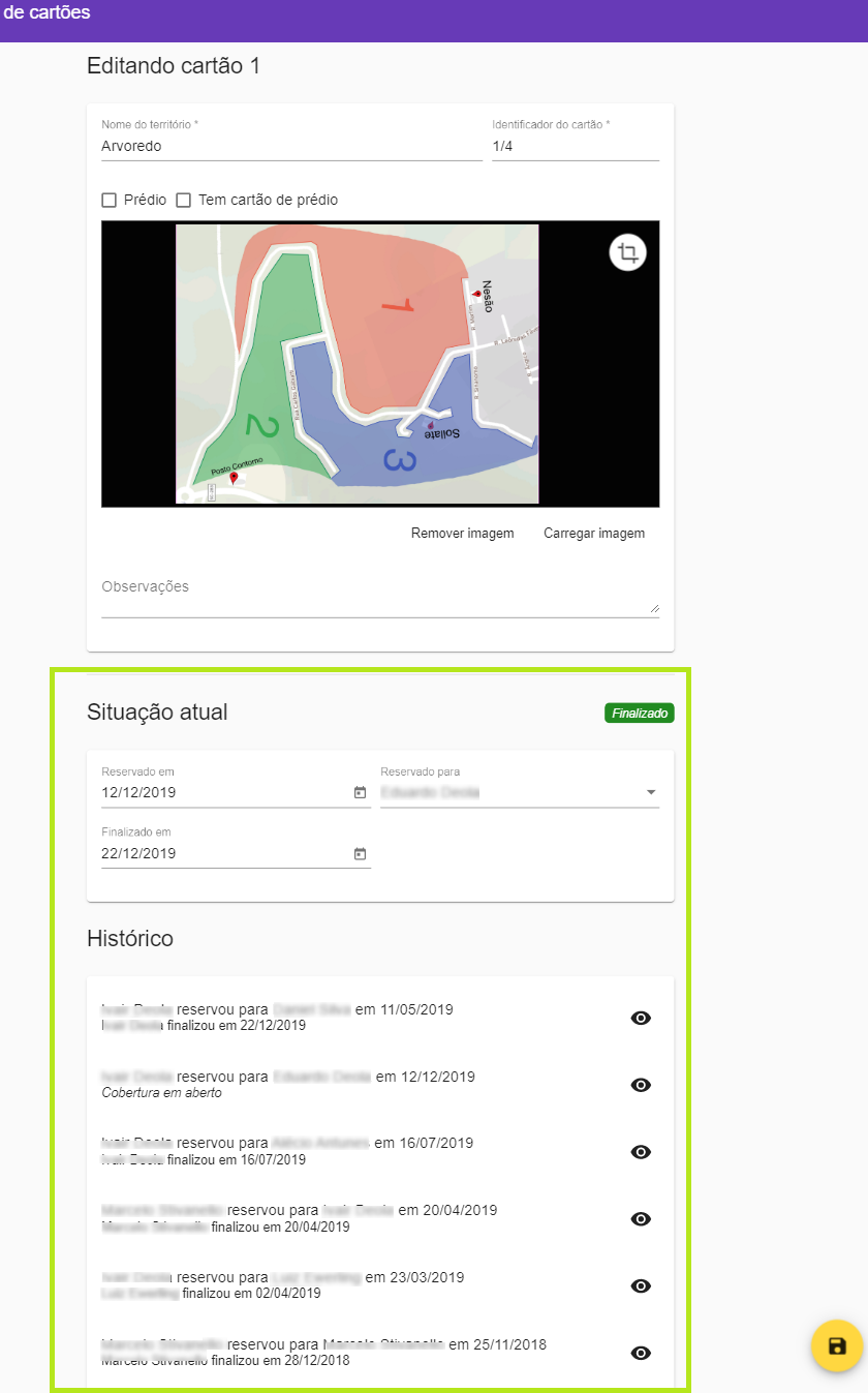 Editar cartão